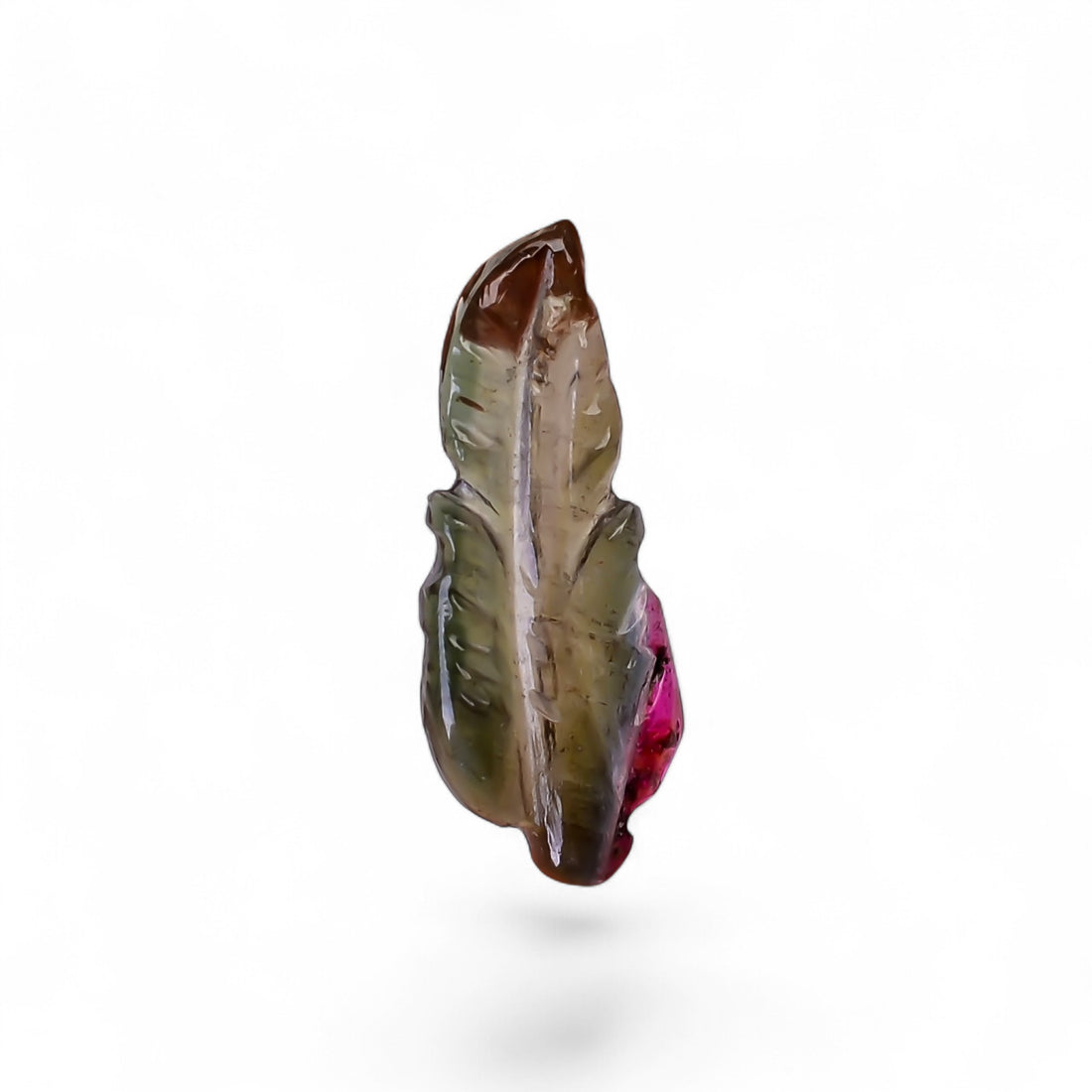 Natural Watermelon Tourmaline Leaf Shape Carved Loose Gemstone For Making Jewelry 1.05 Ct. 15X5X2 mm Y-9957