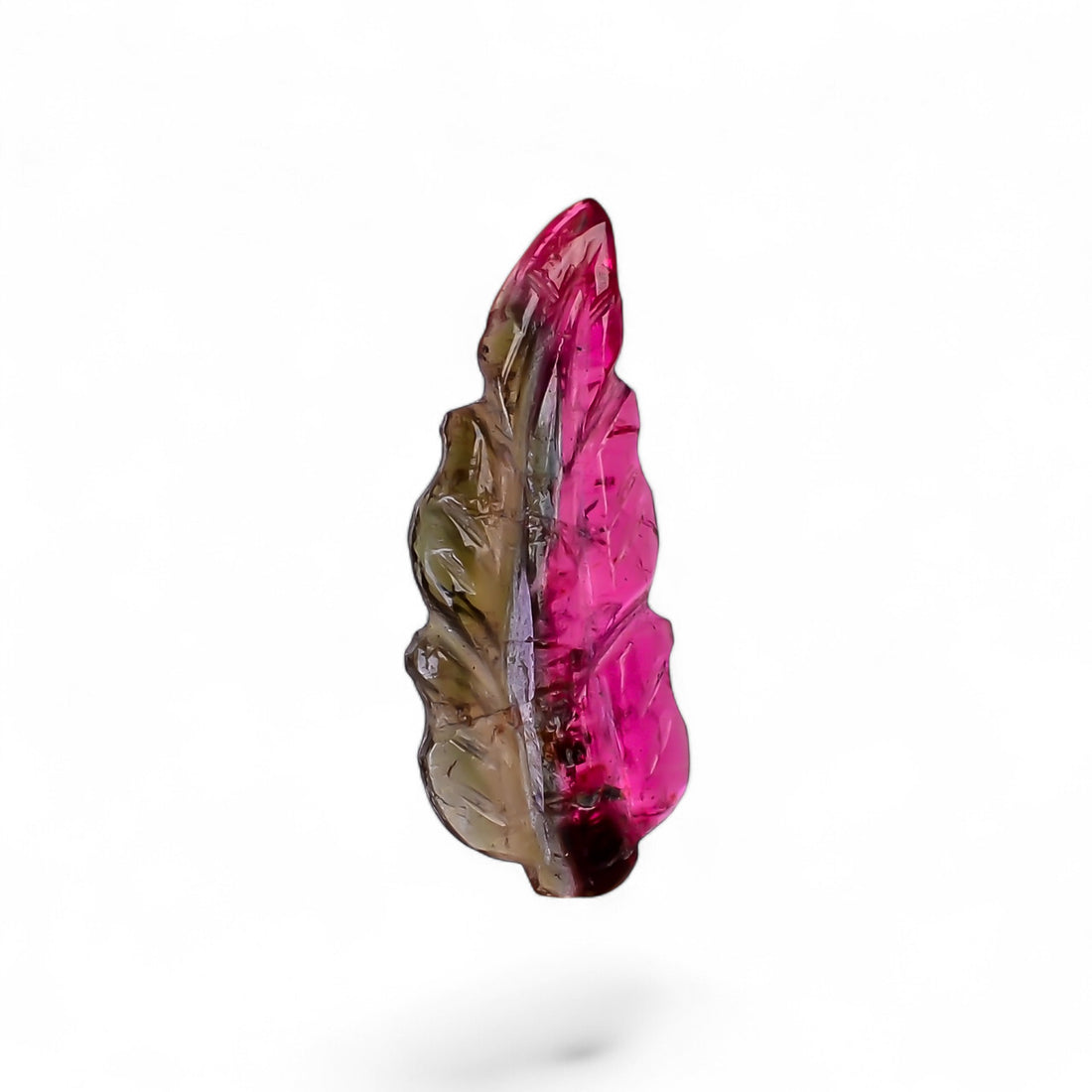 Natural Watermelon Tourmaline Leaf Shape Carved Loose Gemstone For Making Jewelry 1.85 Ct. 17X6X2 mm Y-9958