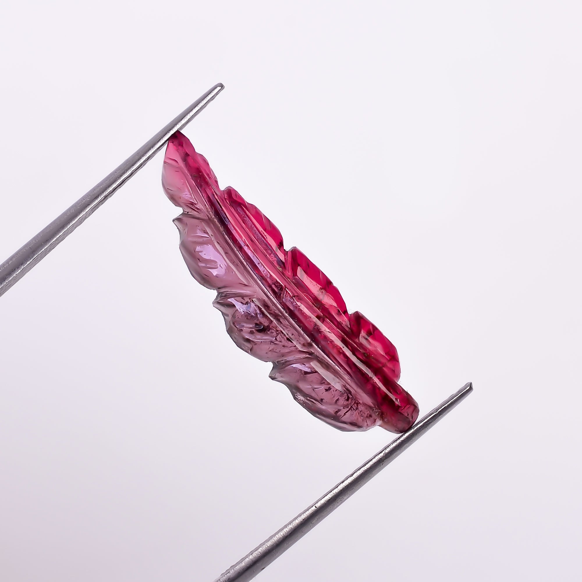 Natural Watermelon Tourmaline Leaf Shape Carved Loose Gemstone For Making Jewelry 4.9 Ct. 25X7X3 mm Y-9959