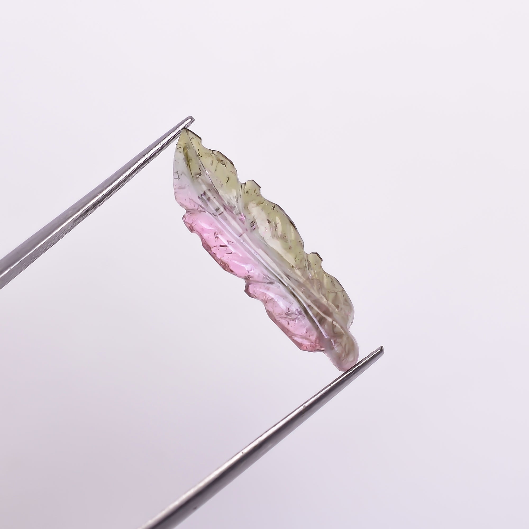 Natural Watermelon Tourmaline Leaf Shape Carved Loose Gemstone For Making Jewelry 3.05 Ct. 21X6X3 mm Y-9961