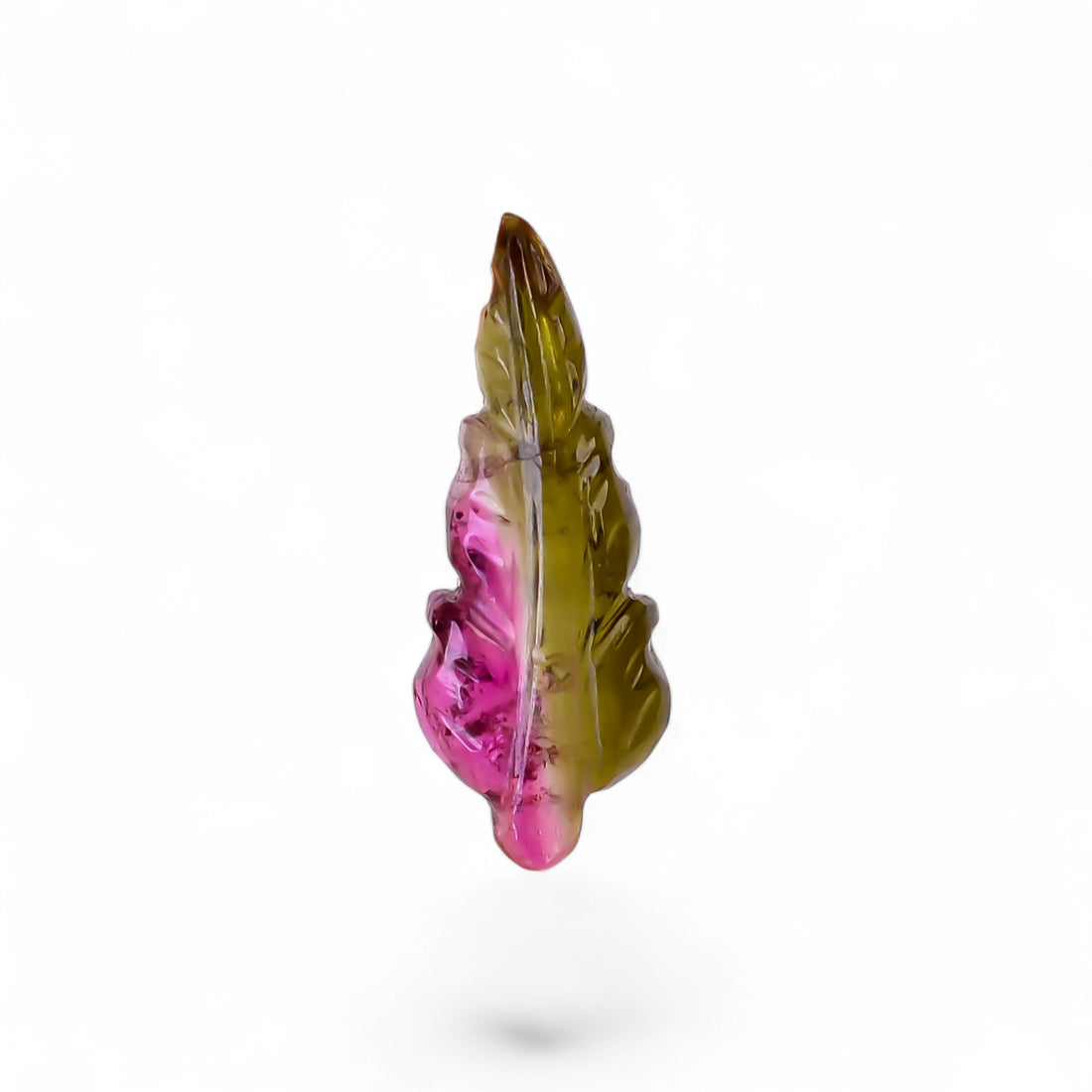 Natural Watermelon Tourmaline Leaf Shape Carved Loose Gemstone For Making Jewelry 2.3 Ct. 16X6X3 mm Y-9964