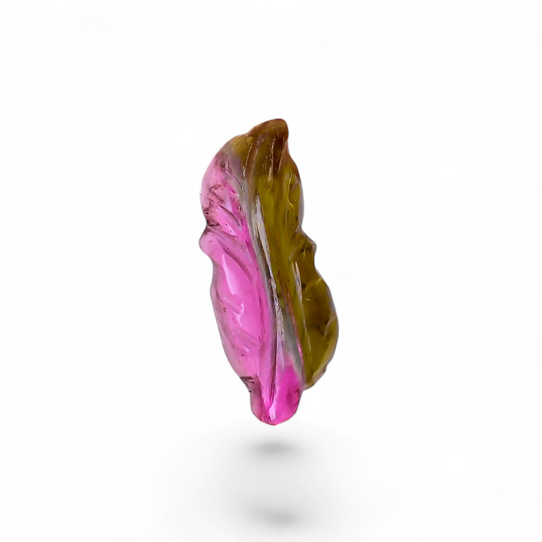 Natural Watermelon Tourmaline Leaf Shape Carved Loose Gemstone For Making Jewelry 2.4 Ct. 14X5X3 mm Y-9965