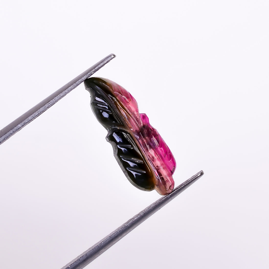Natural Watermelon Tourmaline Leaf Shape Carved Loose Gemstone For Making Jewelry 2.4 Ct. 15X5X2 mm Y-9967