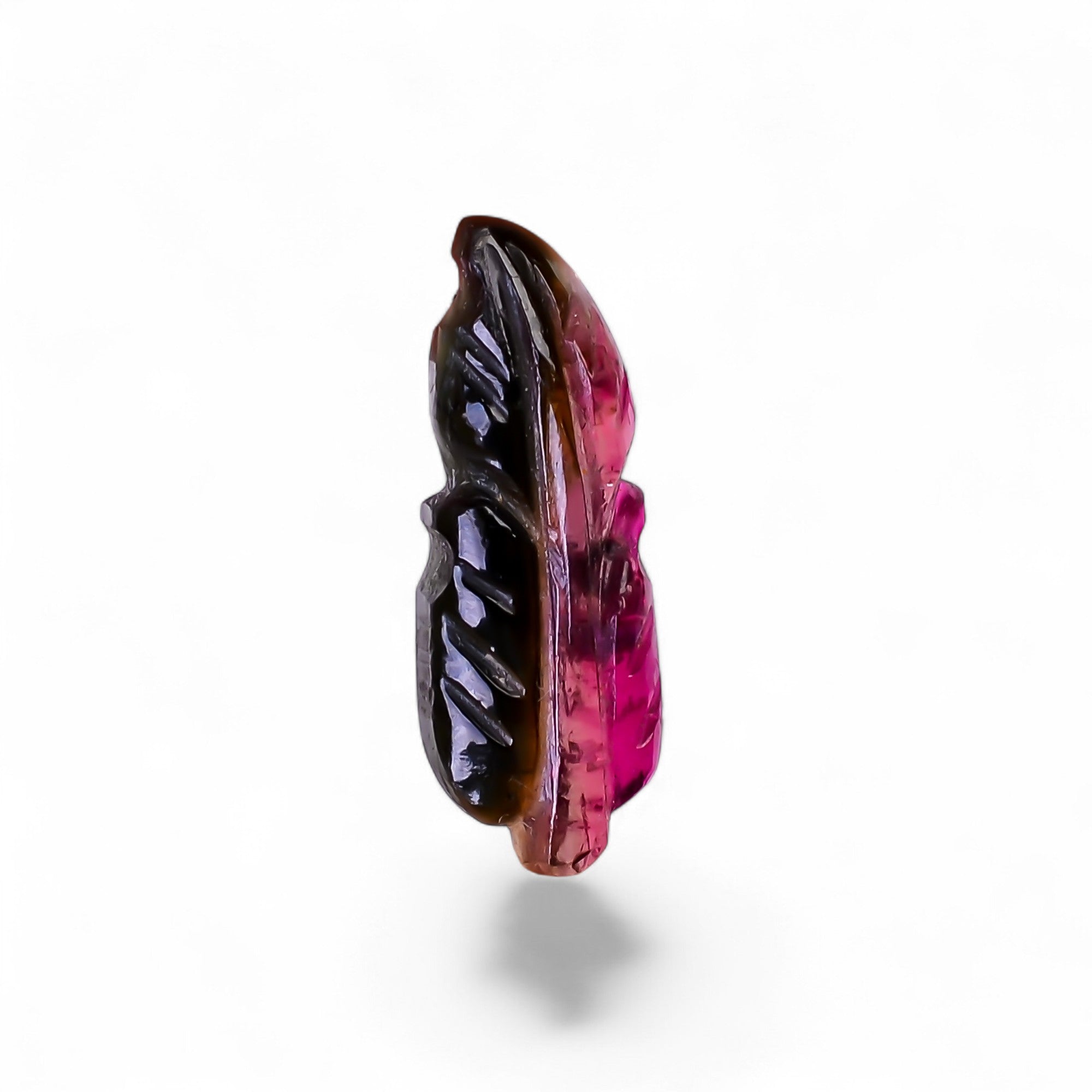 Natural Watermelon Tourmaline Leaf Shape Carved Loose Gemstone For Making Jewelry 2.4 Ct. 15X5X2 mm Y-9967
