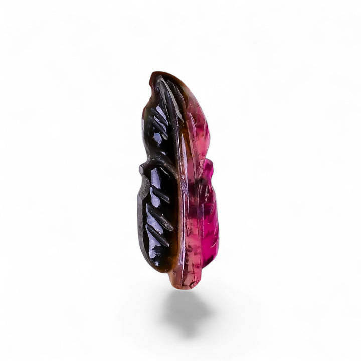Natural Watermelon Tourmaline Leaf Shape Carved Loose Gemstone For Making Jewelry 2.4 Ct. 15X5X2 mm Y-9967
