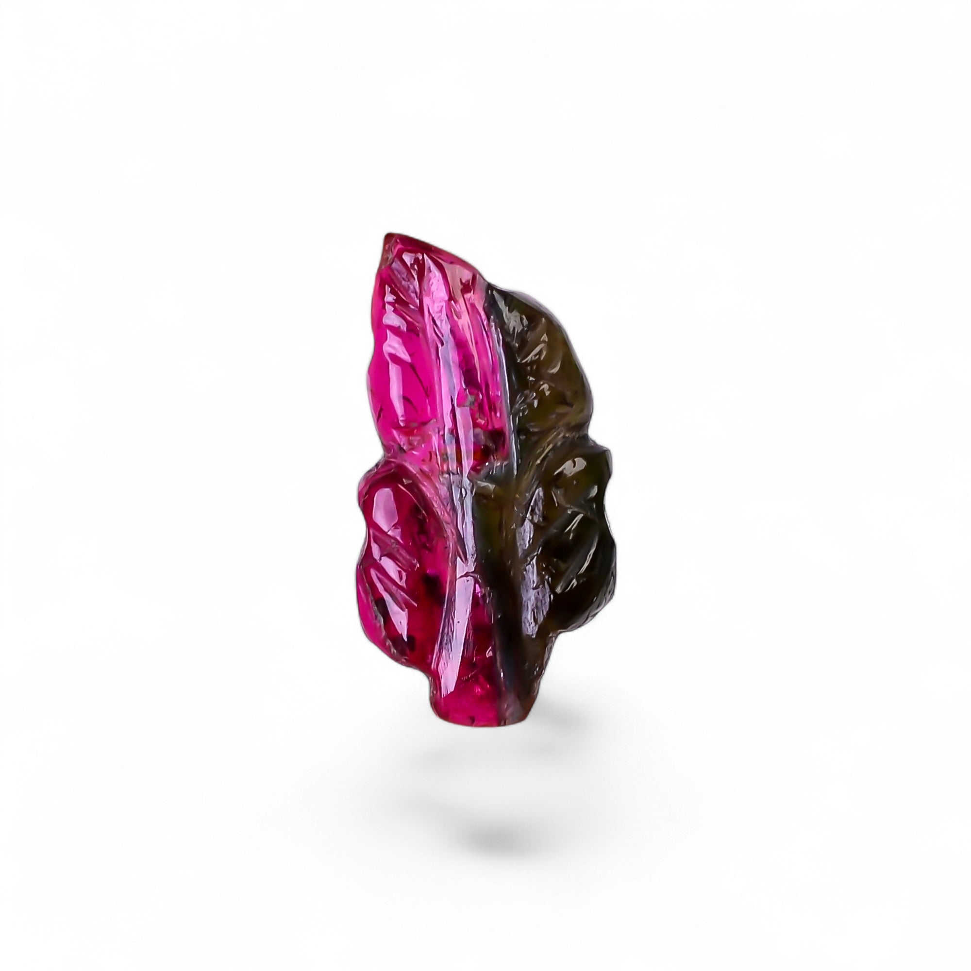 Natural Watermelon Tourmaline Leaf Shape Carved Loose Gemstone For Making Jewelry 2.2 Ct. 13X6X3 mm Y-9968