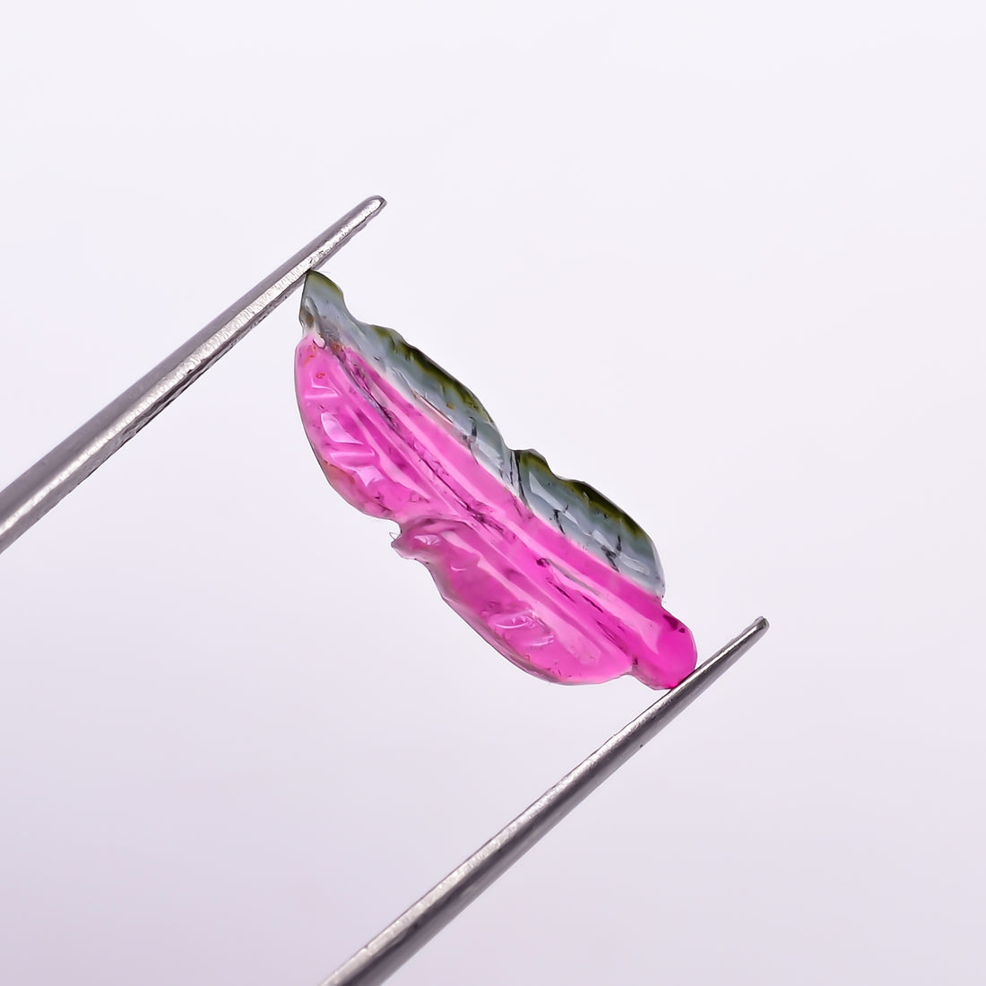 Natural Watermelon Tourmaline Leaf Shape Carved Loose Gemstone For Making Jewelry 2.6 Ct. 19X6X3 mm Y-9969