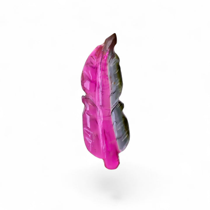 Natural Watermelon Tourmaline Leaf Shape Carved Loose Gemstone For Making Jewelry 2.6 Ct. 19X6X3 mm Y-9969