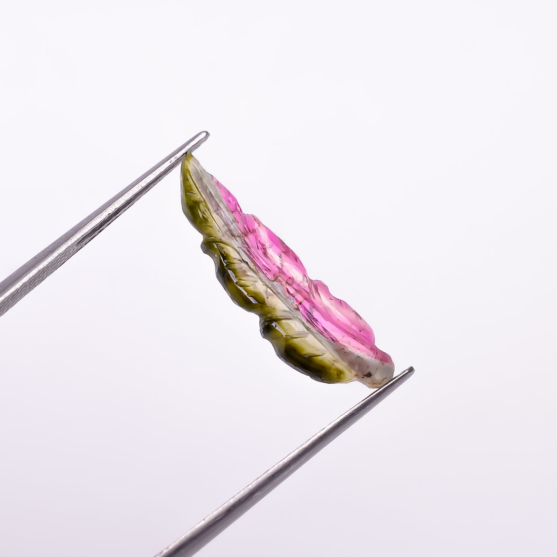 Natural Watermelon Tourmaline Leaf Shape Carved Loose Gemstone For Making Jewelry 2.65 Ct. 21X5X2 mm Y-9976