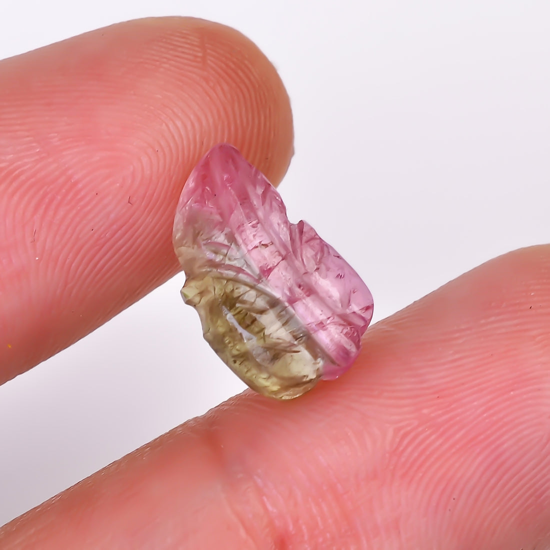 Natural Watermelon Tourmaline Leaf Shape Carved Loose Gemstone For Making Jewelry 3.6 Ct. 14X8X3 mm Y-9977