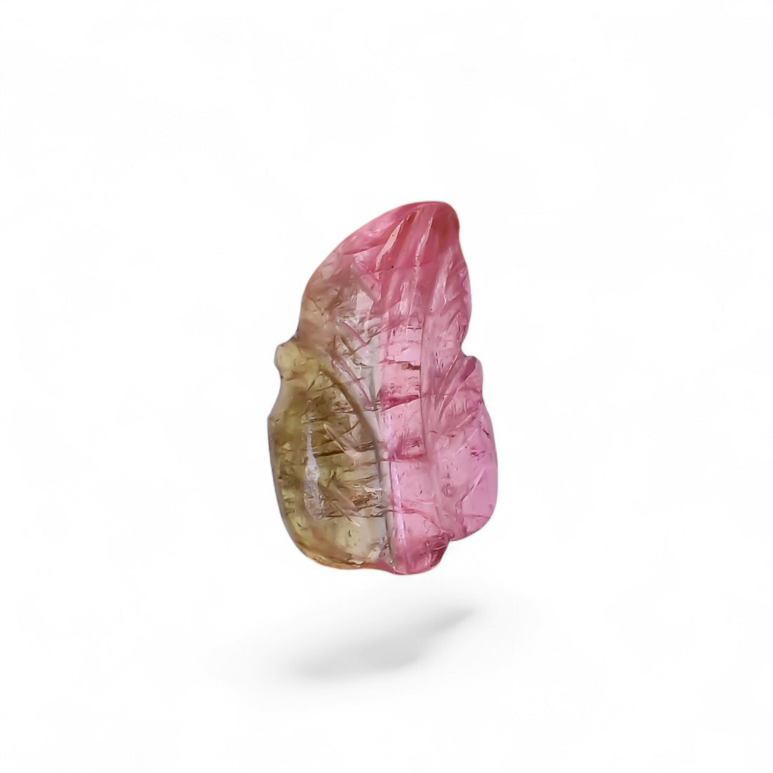 Natural Watermelon Tourmaline Leaf Shape Carved Loose Gemstone For Making Jewelry 3.6 Ct. 14X8X3 mm Y-9977