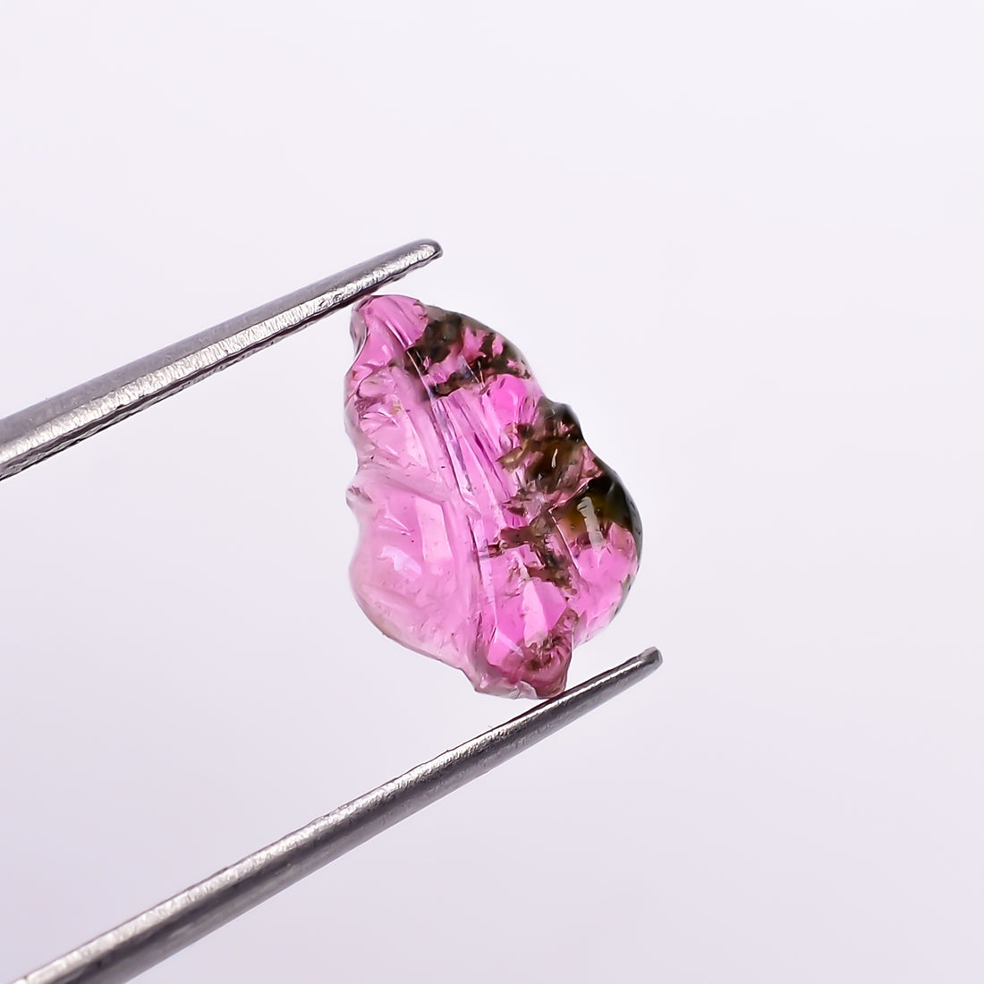 Natural Watermelon Tourmaline Leaf Shape Carved Loose Gemstone For Making Jewelry 1.75 Ct. 11X7X3 mm Y-9979