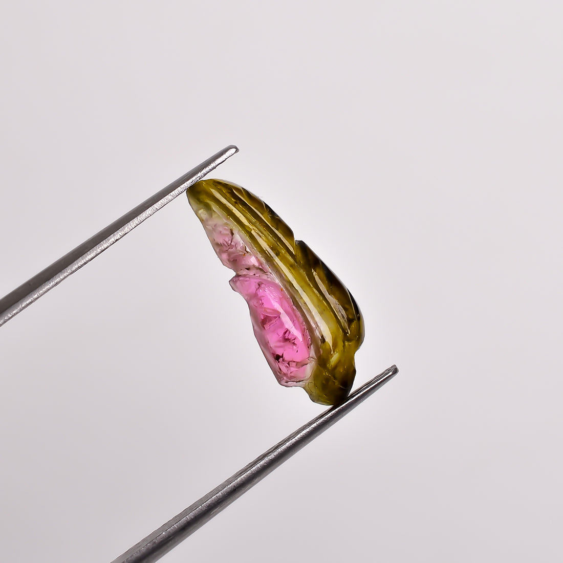 Natural Watermelon Tourmaline Leaf Shape Carved Loose Gemstone For Making Jewelry 2.65 Ct. 16X6X3 mm Y-9980