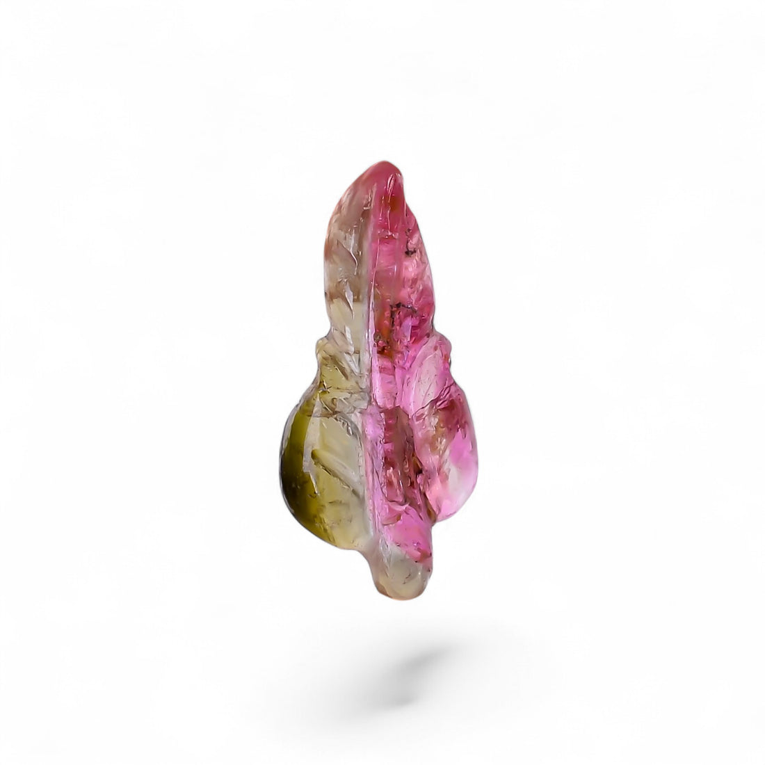 Natural Watermelon Tourmaline Leaf Shape Carved Loose Gemstone For Making Jewelry 2.3 Ct. 16X7X3 mm Y-9981