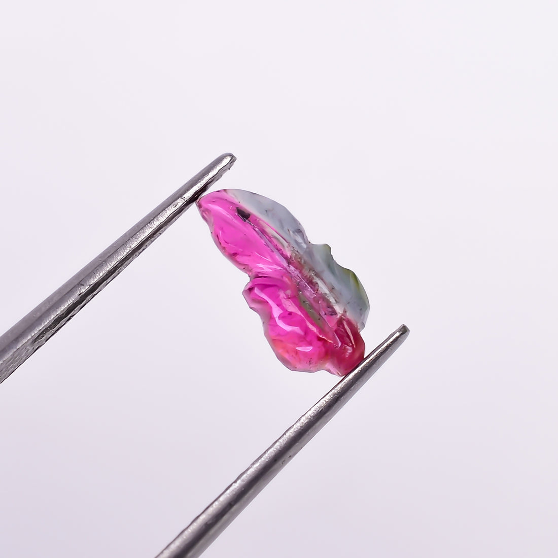 Natural Watermelon Tourmaline Leaf Shape Carved Loose Gemstone For Making Jewelry 0.85 Ct. 10X5X2 mm Y-9982