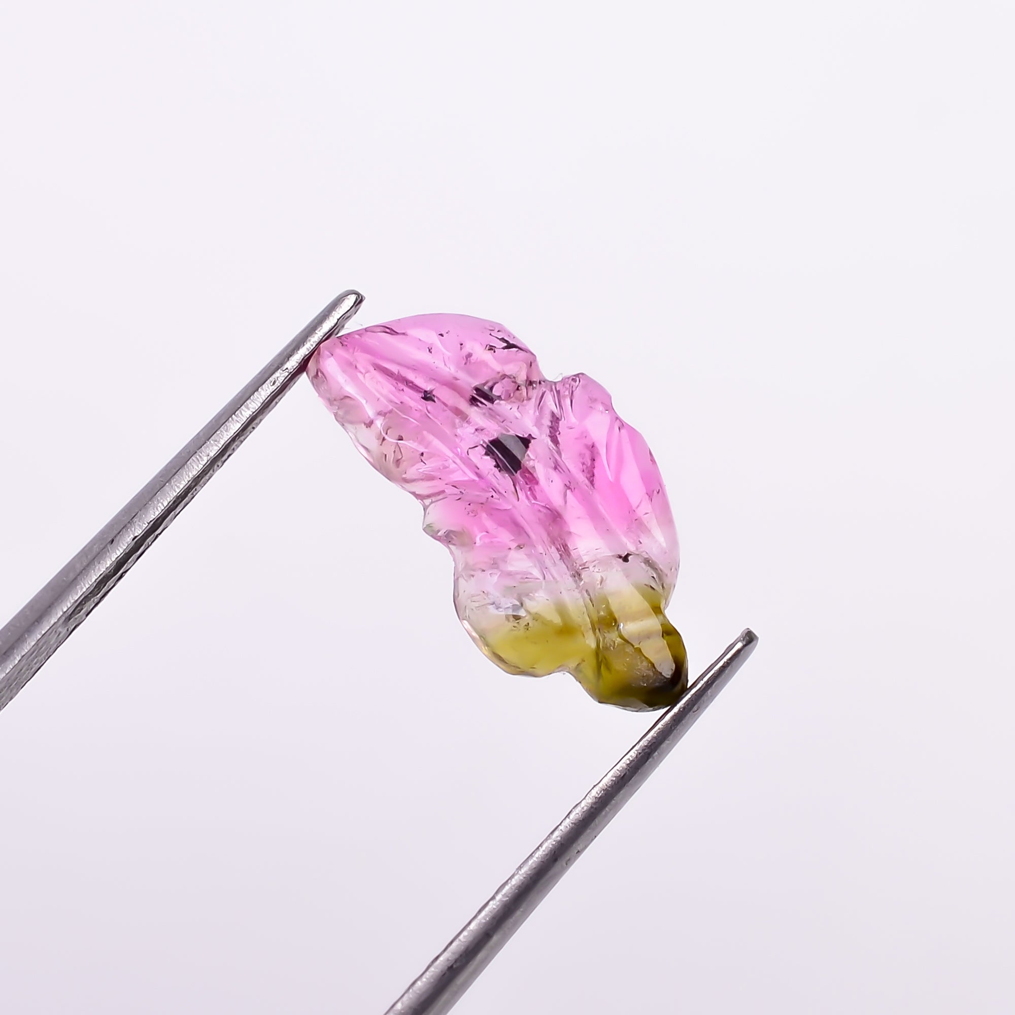Natural Watermelon Tourmaline Leaf Shape Carved Loose Gemstone For Making Jewelry 1.8 Ct. 13X7X2 mm Y-9986