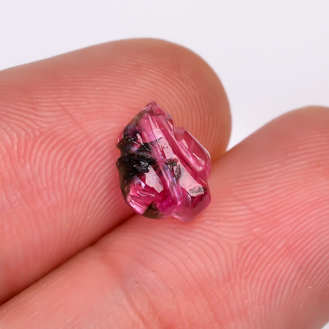 Natural Watermelon Tourmaline Leaf Shape Carved Loose Gemstone For Making Jewelry 1.4 Ct. 9X7X3 mm Y-9987