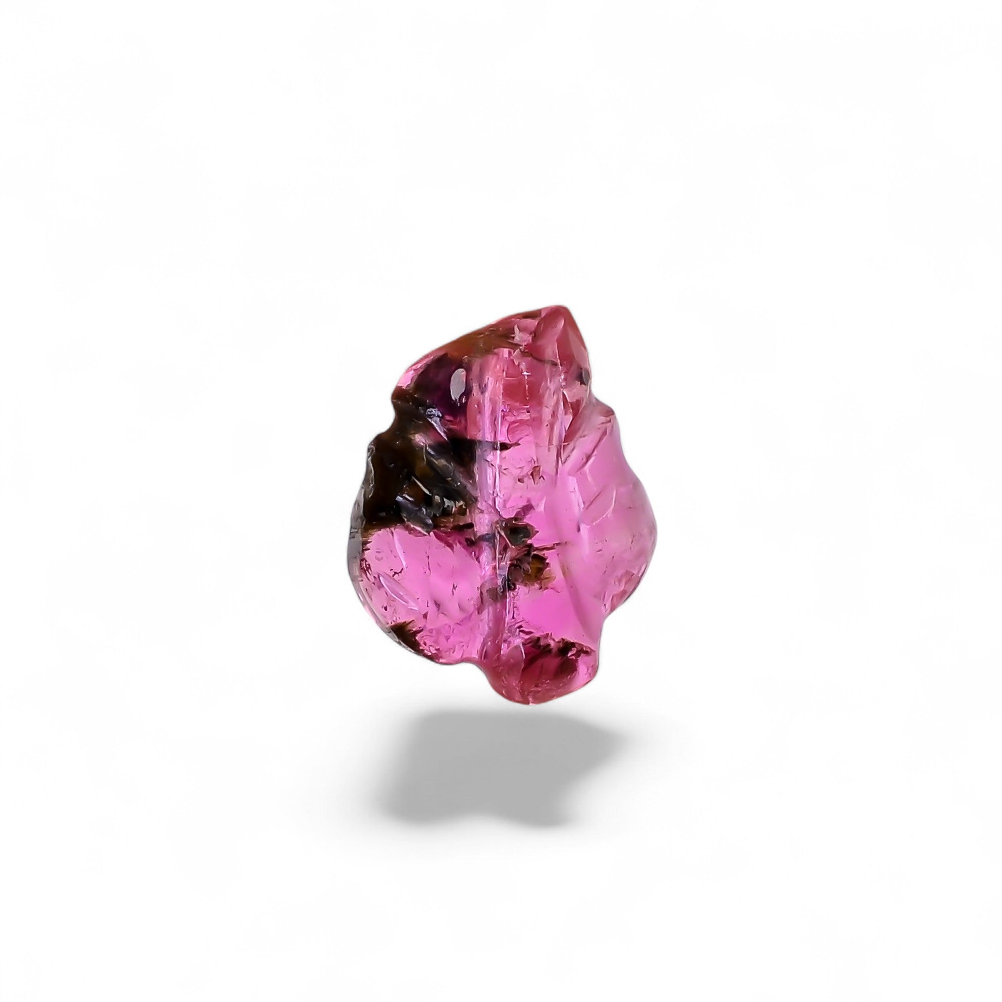 Natural Watermelon Tourmaline Leaf Shape Carved Loose Gemstone For Making Jewelry 1.4 Ct. 9X7X3 mm Y-9987