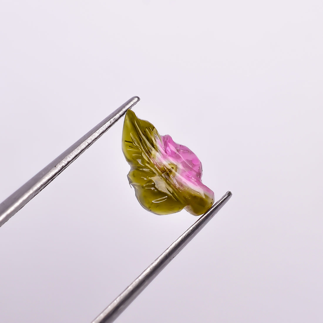 Natural Watermelon Tourmaline Leaf Shape Carved Loose Gemstone For Making Jewelry 1.55 Ct. 11X6X3 mm Y-9988