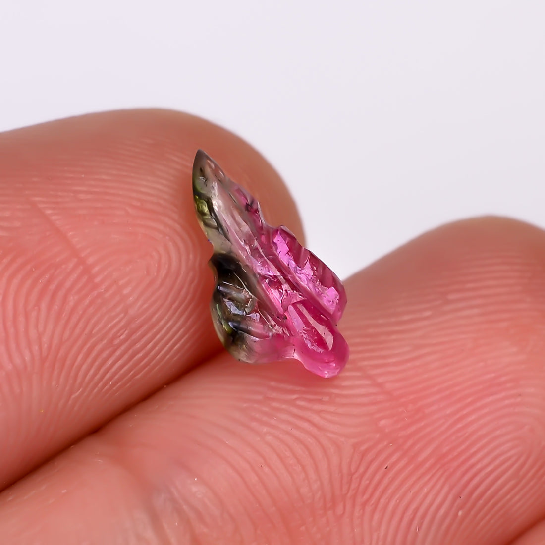 Natural Watermelon Tourmaline Leaf Shape Carved Loose Gemstone For Making Jewelry 1.05 Ct. 10X5X2 mm Y-9989