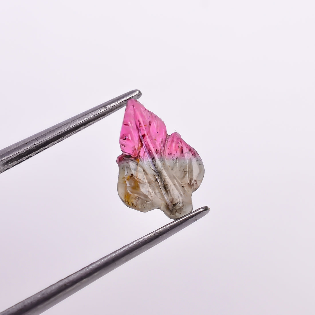 Natural Watermelon Tourmaline Leaf Shape Carved Loose Gemstone For Making Jewelry 0.85 Ct. 10X7X1 mm Y-9990