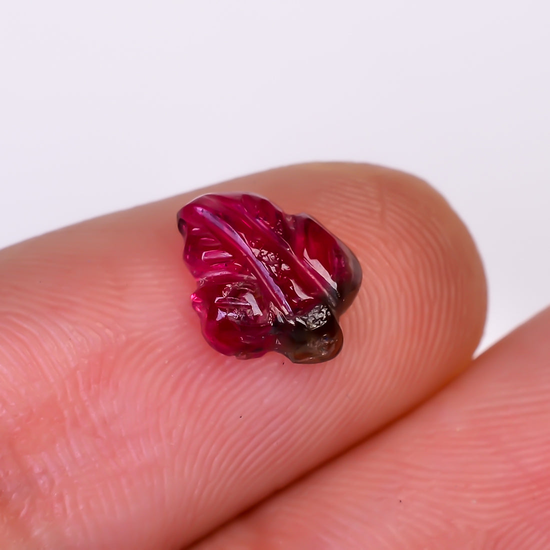 Natural Watermelon Tourmaline Leaf Shape Carved Loose Gemstone For Making Jewelry 1 Ct. 9X7X2 mm Y-9991