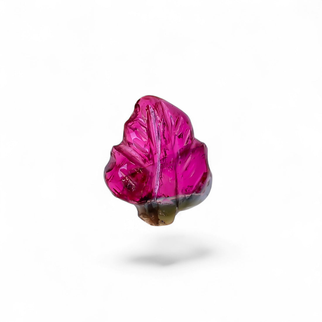 Natural Watermelon Tourmaline Leaf Shape Carved Loose Gemstone For Making Jewelry 1 Ct. 9X7X2 mm Y-9991