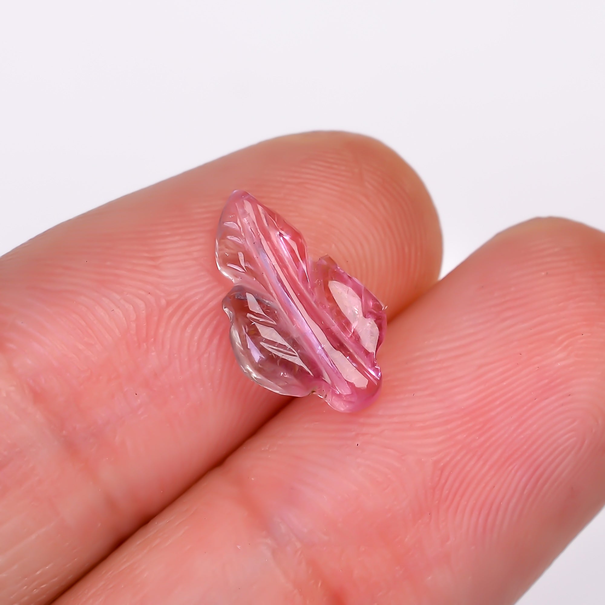 Natural Watermelon Tourmaline Leaf Shape Carved Loose Gemstone For Making Jewelry 1.5 Ct. 12X7X2 mm Y-9993