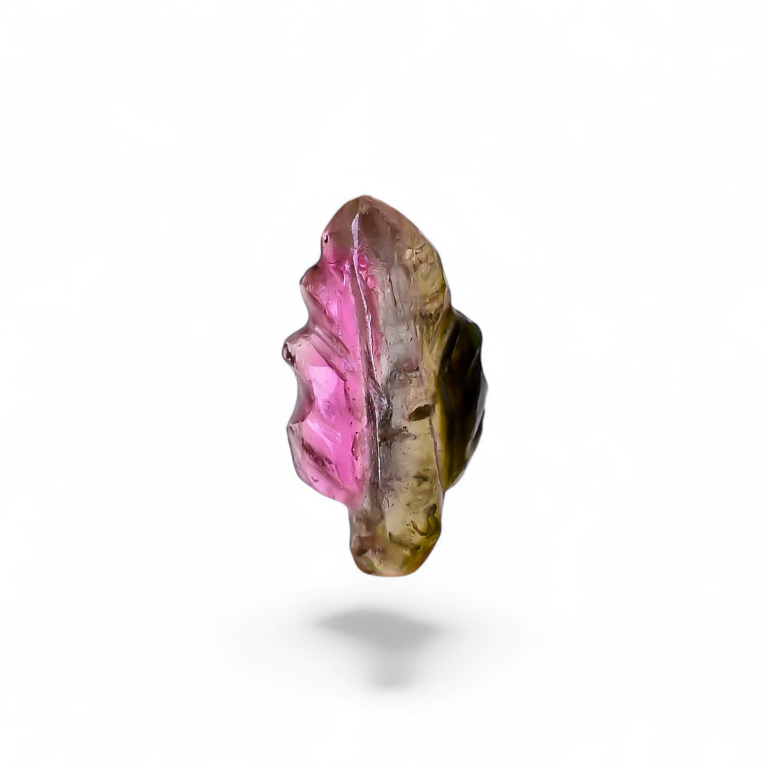 Natural Watermelon Tourmaline Leaf Shape Carved Loose Gemstone For Making Jewelry 1.05 Ct. 10X5X2 mm Y-9994