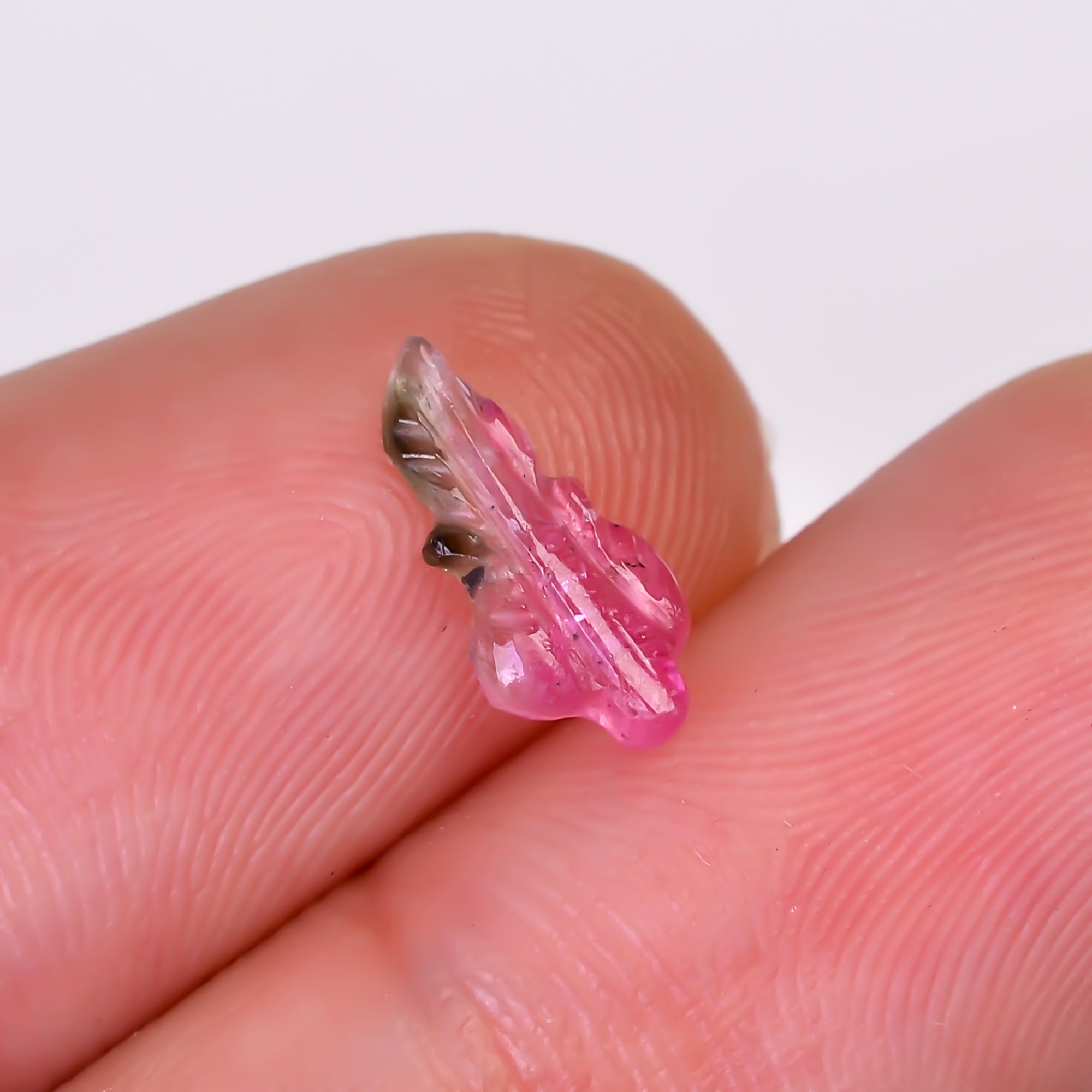 Natural Watermelon Tourmaline Leaf Shape Carved Loose Gemstone For Making Jewelry 0.6 Ct. 10X5X1 mm Y-9995