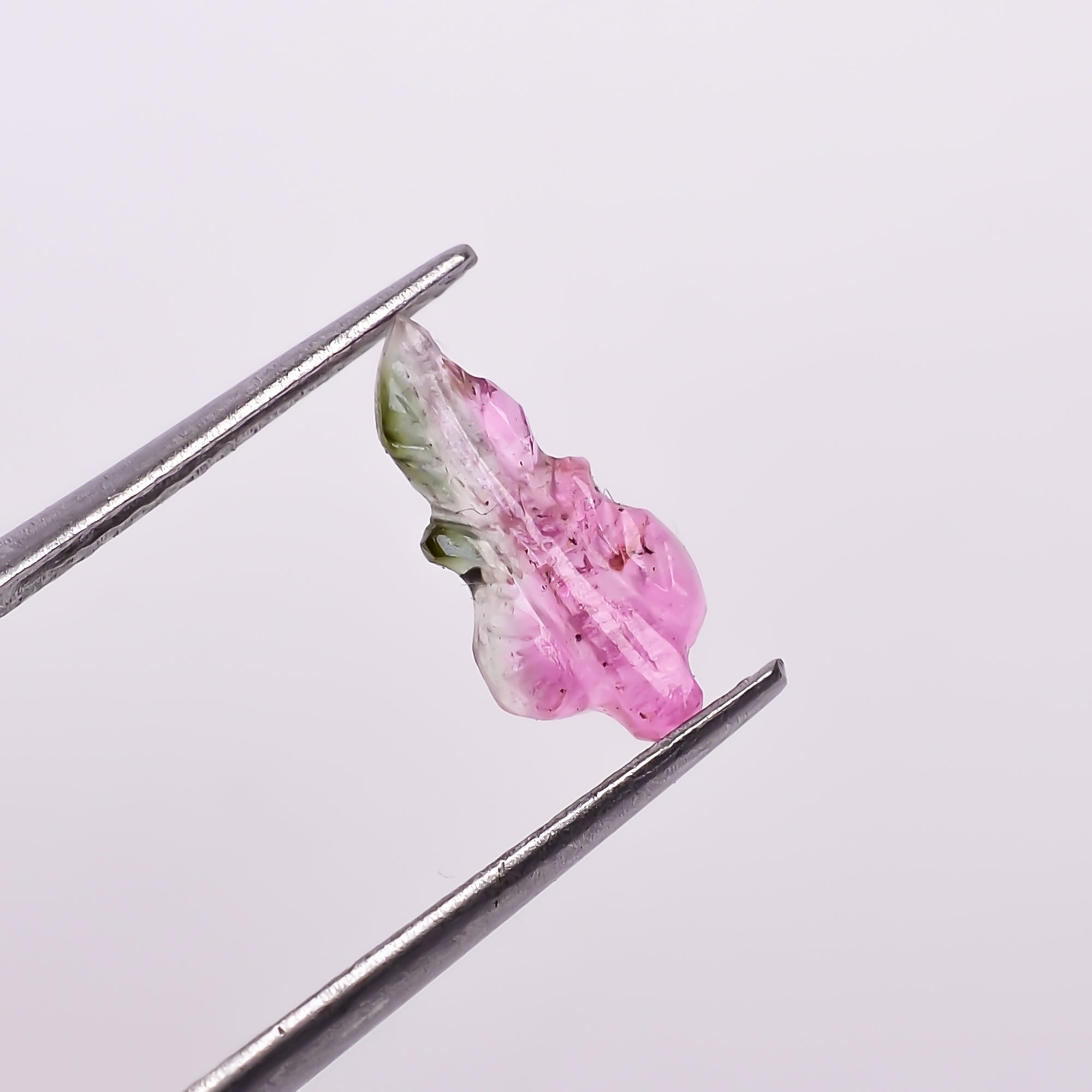 Natural Watermelon Tourmaline Leaf Shape Carved Loose Gemstone For Making Jewelry 0.6 Ct. 10X5X1 mm Y-9995