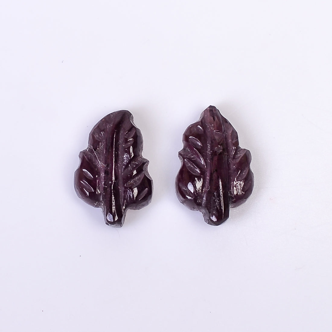 Natural Watermelon Tourmaline Leaf Shape Carved Loose Gemstone Pair For Making Earrings 3.6 Ct. 10X7X3 mm Y-9999