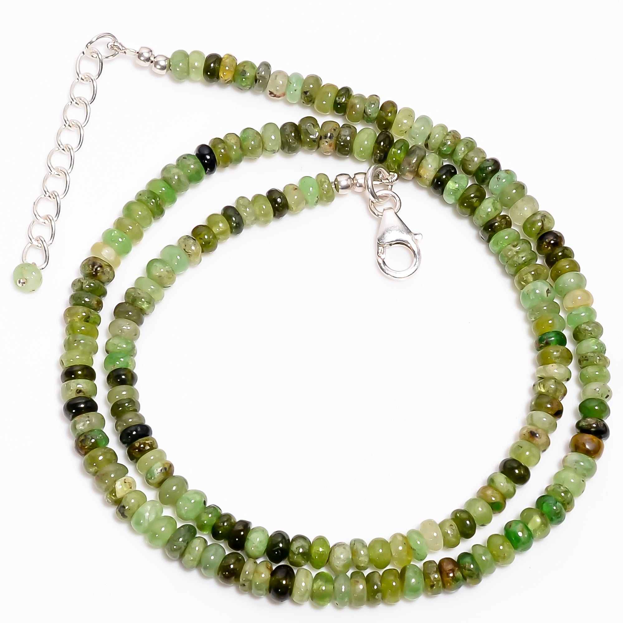 Grossular Garnet Natural Gemstone Rondelle Shape Smooth Necklace 17-19" Beads 4X4X3 mm, 97.5 Ct. YN-374