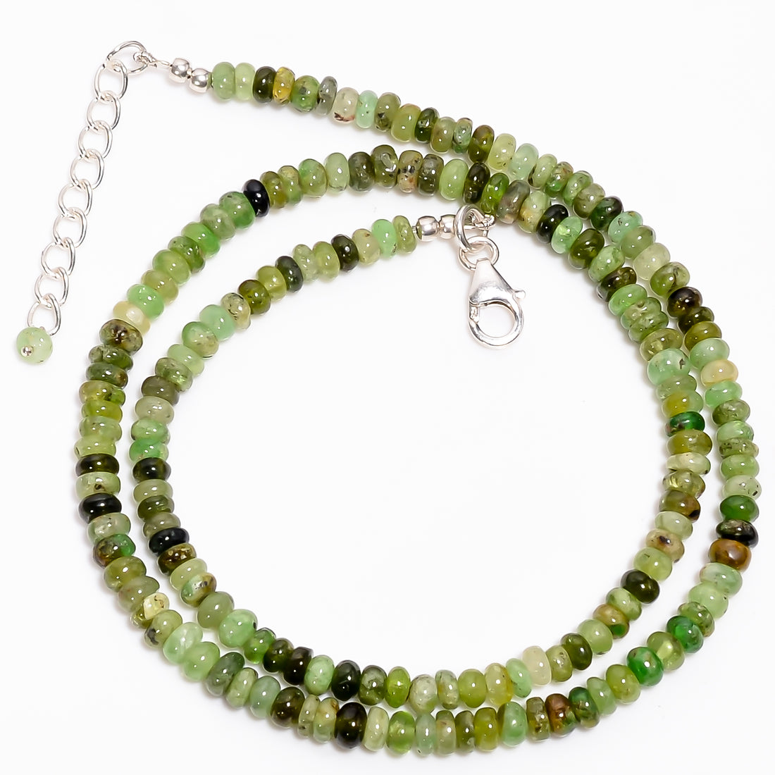 Grossular Garnet Natural Gemstone Rondelle Shape Smooth Necklace 17-19" Beads 4X4X3 mm, 97.5 Ct. YN-374