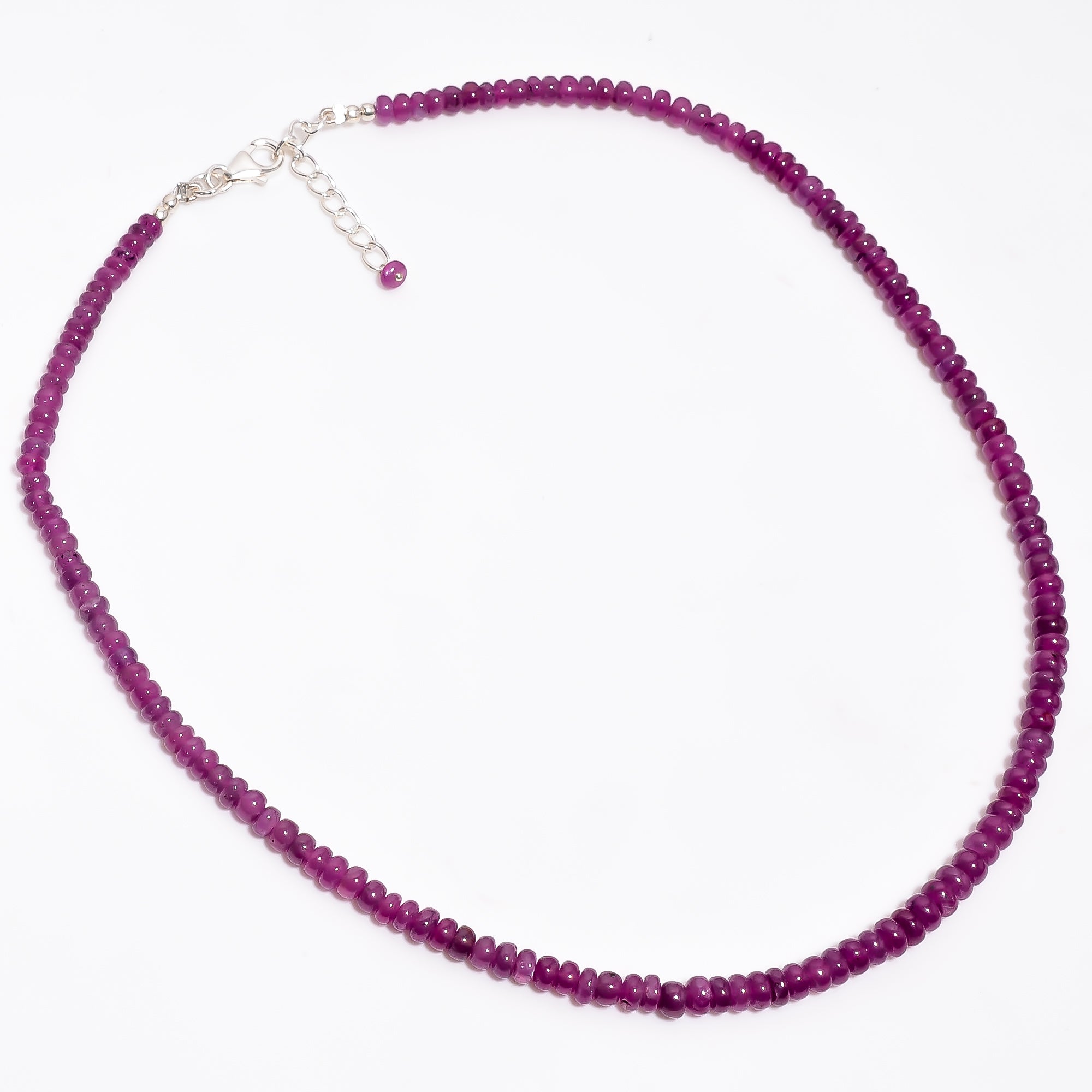 Ruby Natural Gemstone Rondelle Shape Smooth Necklace 17-19" Beads 4X4 5X5 mm, 118 Ct. YN-384