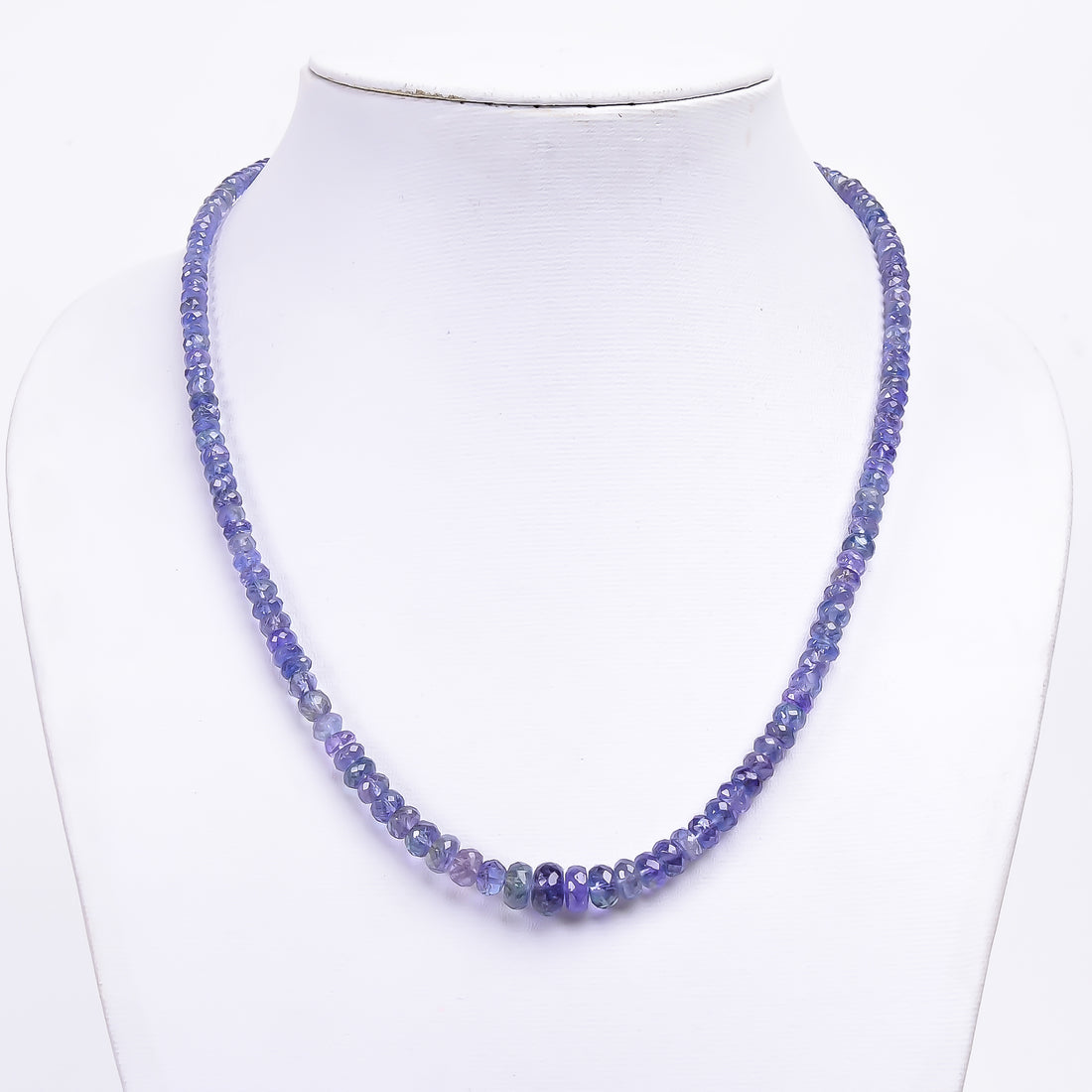 Tanzanite Natural Gemstone Rondelle Shape Faceted Necklace 17-19" Beads 4X4 8X8 mm, 118 Ct. YN-403
