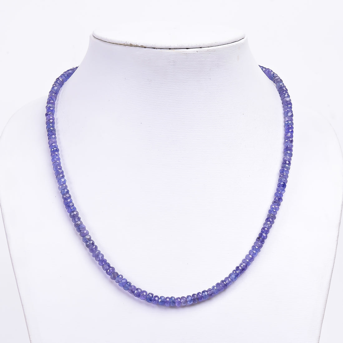 Tanzanite Natural Gemstone Rondelle Shape Faceted Necklace 17-19" Beads 4X4 5X5 mm, 98.5 Ct. YN-405