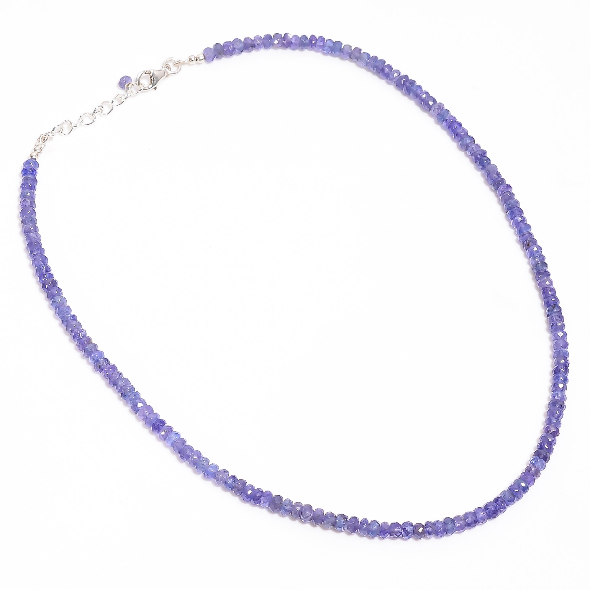 Tanzanite Natural Gemstone Rondelle Shape Faceted Necklace 17-19" Beads 4X4 5X5 mm, 98.5 Ct. YN-405