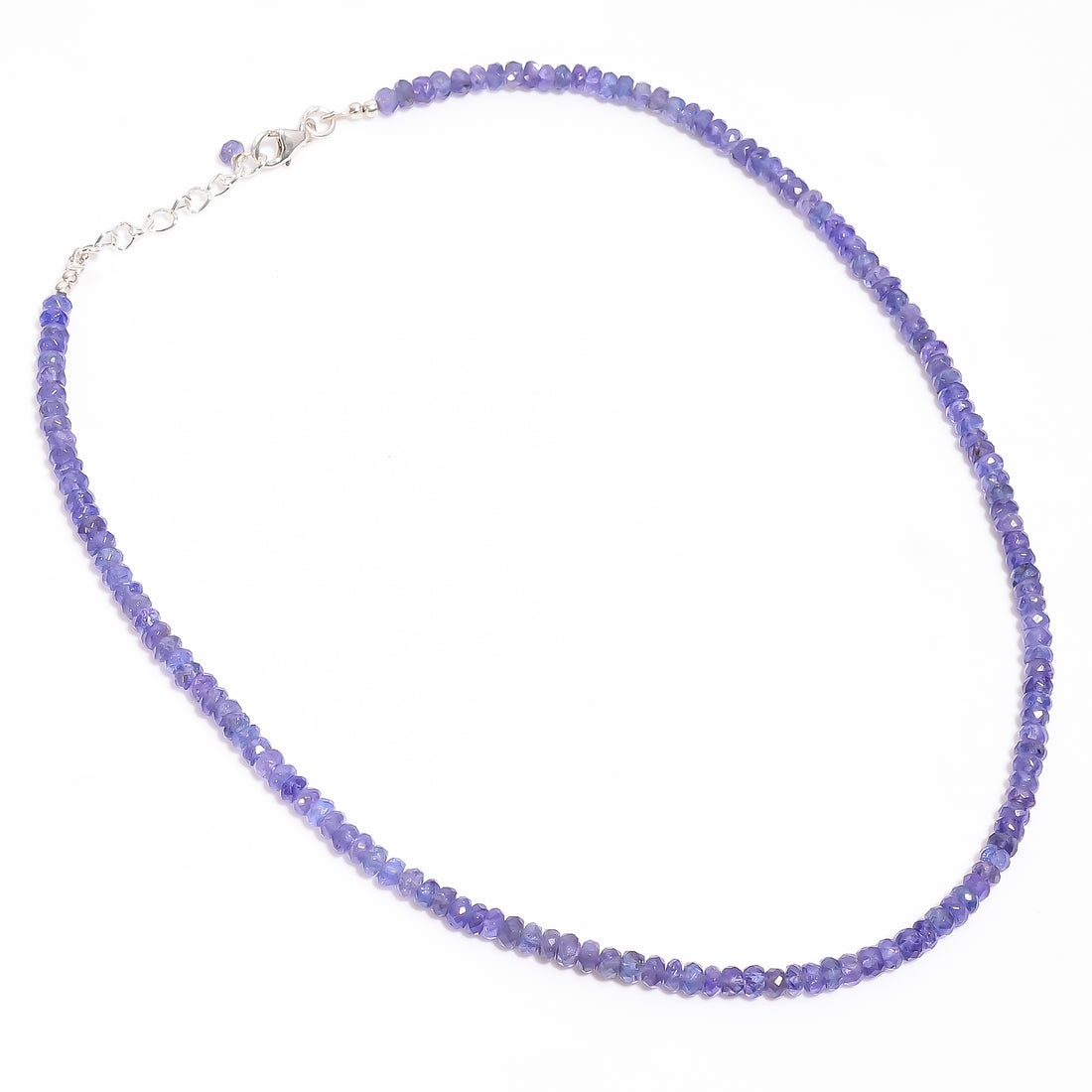 Tanzanite Natural Gemstone Rondelle Shape Faceted Necklace 17-19" Beads 4X4 5X5 mm, 98.5 Ct. YN-405