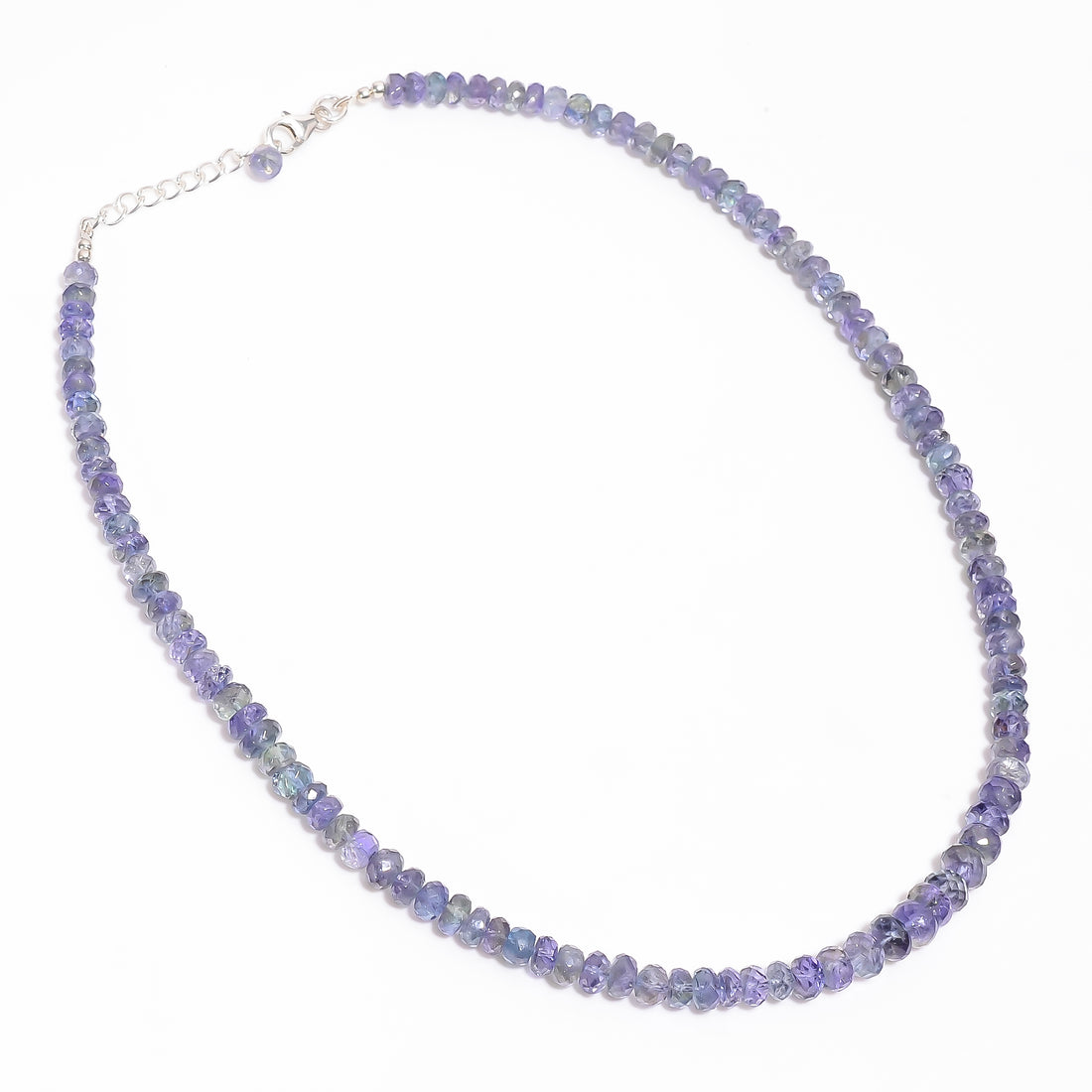 Tanzanite Natural Gemstone Rondelle Shape Faceted Necklace 17-19" Beads 5X5 7X7 mm, 157.5 Ct. YN-406