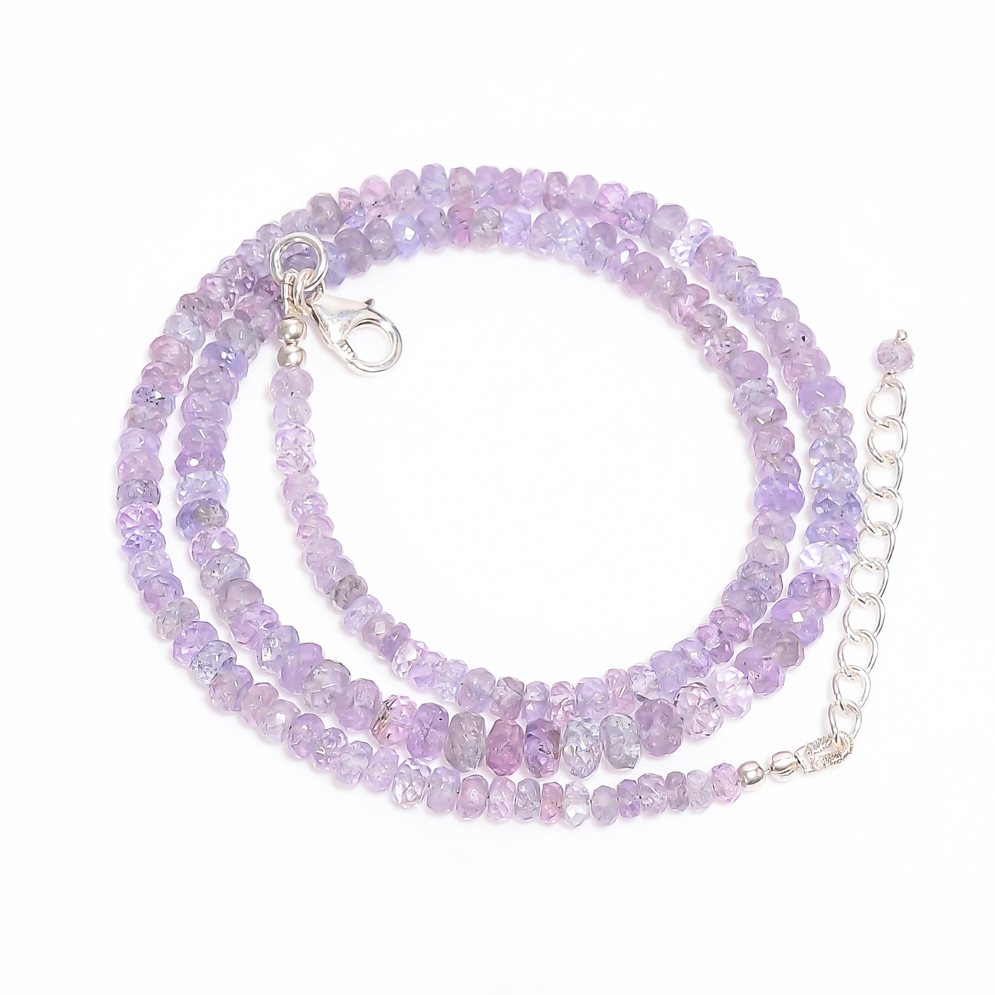 Tanzanite Natural Gemstone Rondelle Shape Faceted Necklace 17-19" Beads 3X3 5X5 mm, 88 Ct. YN-407