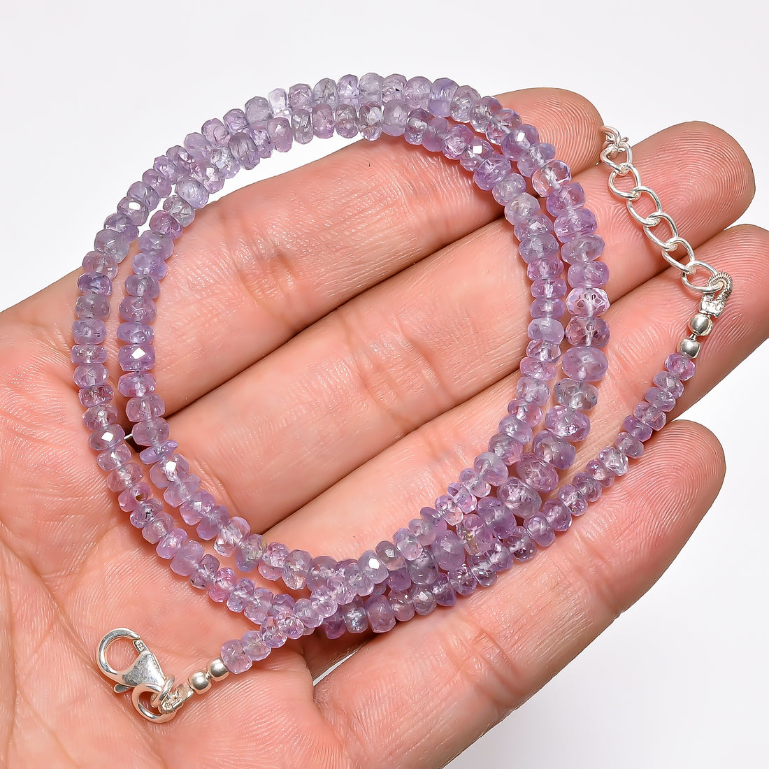 Tanzanite Natural Gemstone Rondelle Shape Faceted Necklace 17-19" Beads 3X3 5X5 mm, 88 Ct. YN-407