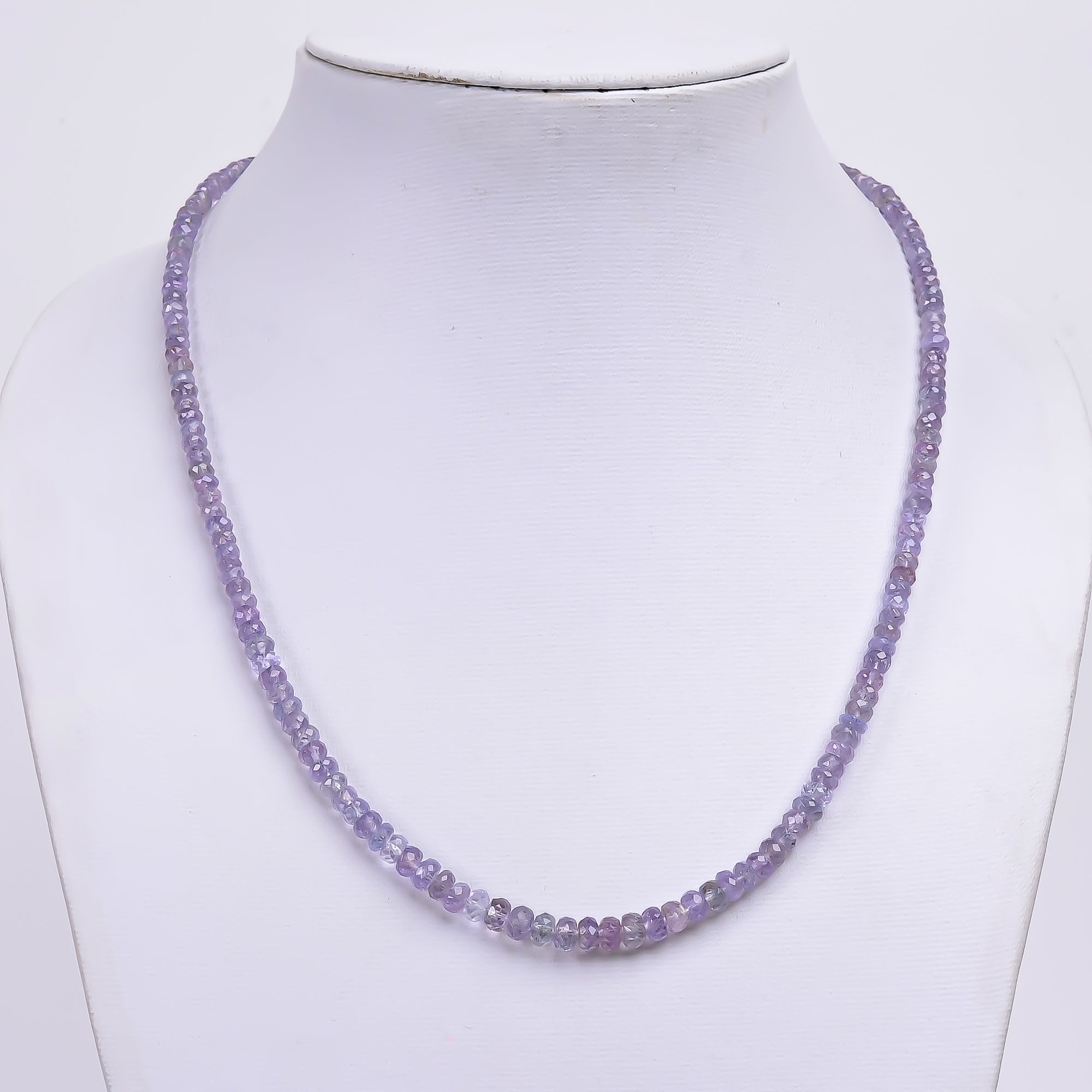 Tanzanite Natural Gemstone Rondelle Shape Faceted Necklace 17-19" Beads 3X3 5X5 mm, 88 Ct. YN-407