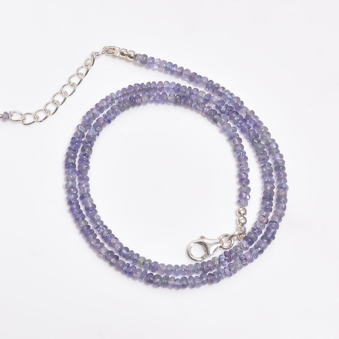 Tanzanite Natural Gemstone Rondelle Shape Smooth Necklace 17-19" Beads 3X3X2 mm, 49 Ct. YN-408