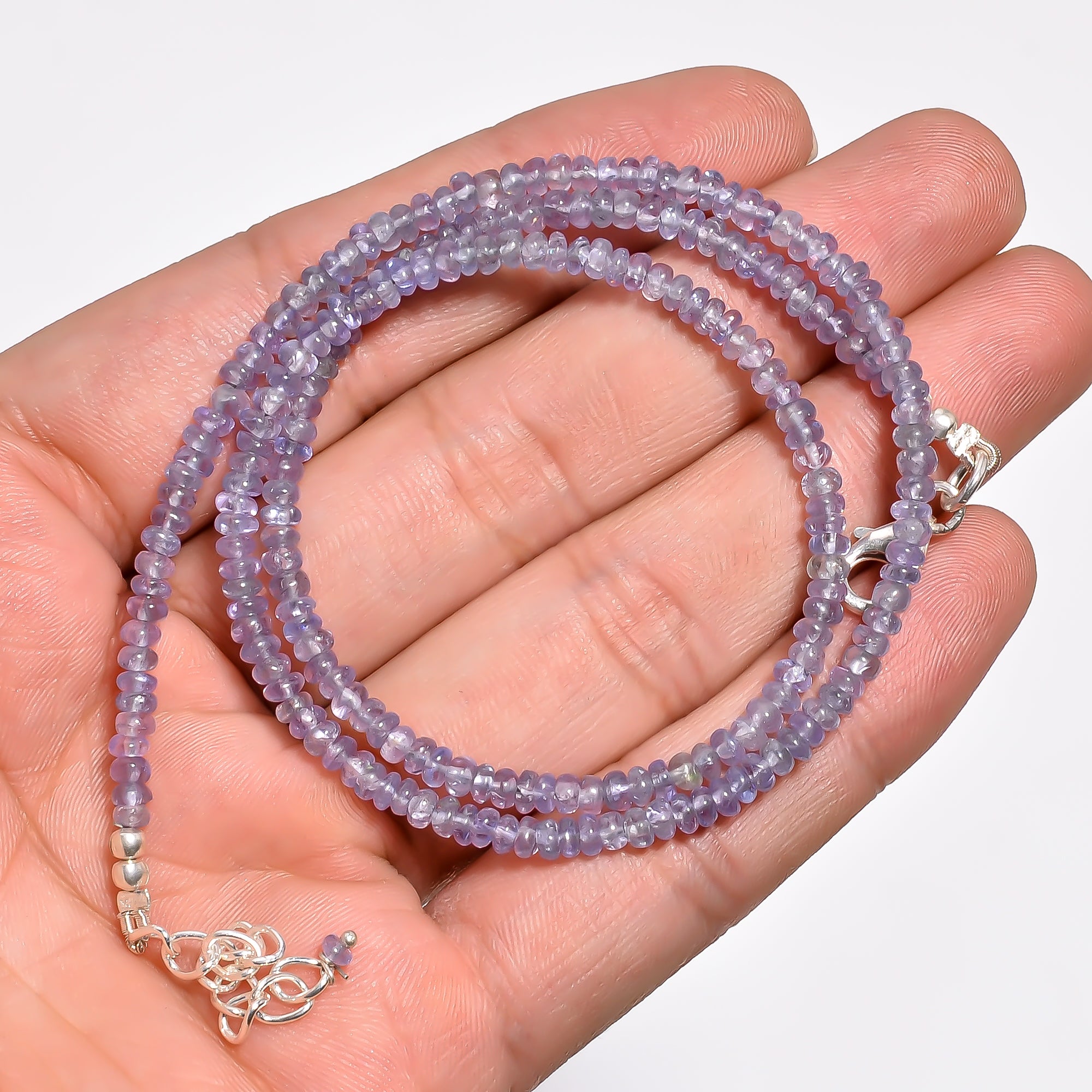 Tanzanite Natural Gemstone Rondelle Shape Smooth Necklace 17-19" Beads 3X3X2 mm, 49 Ct. YN-408