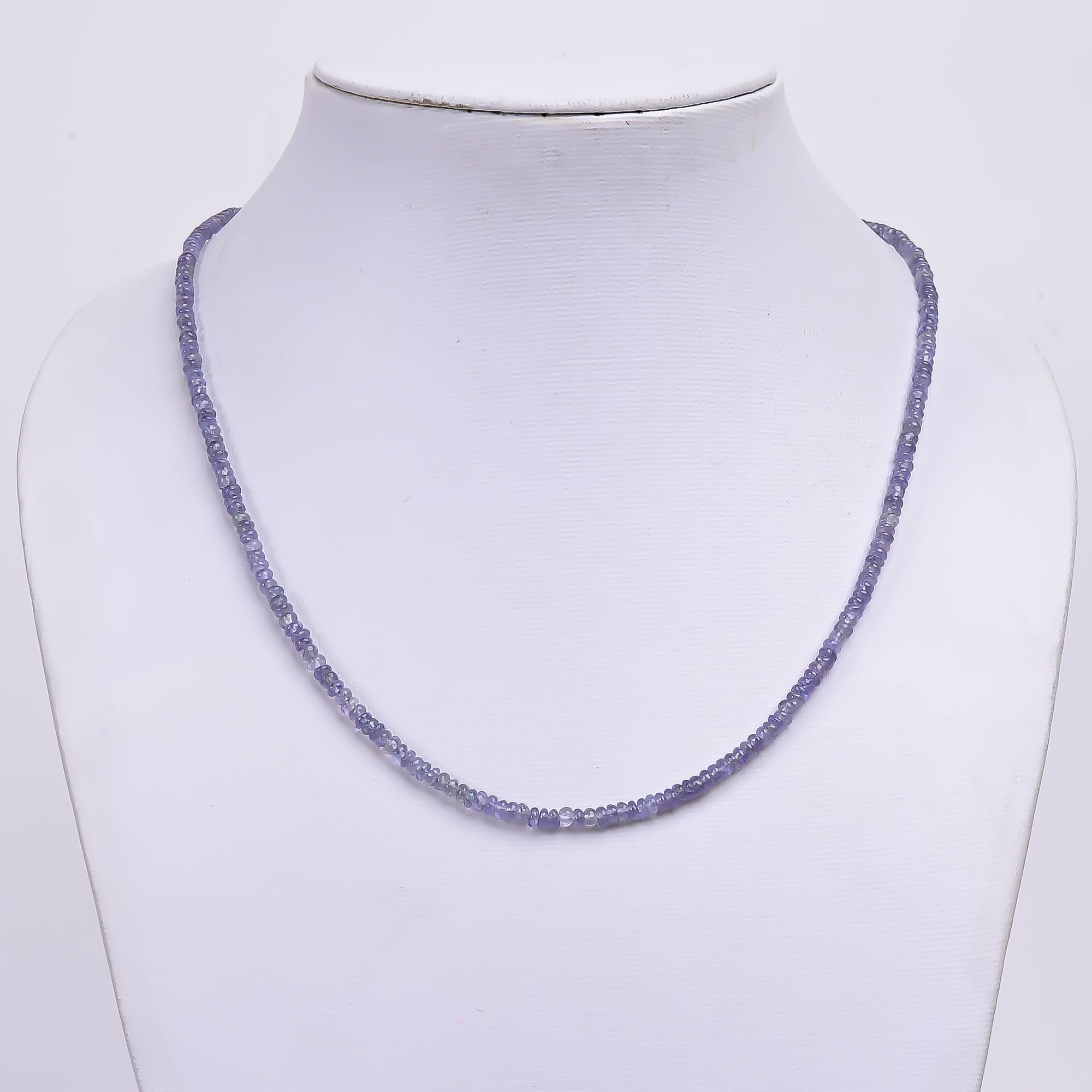 Tanzanite Natural Gemstone Rondelle Shape Smooth Necklace 17-19" Beads 3X3X2 mm, 49 Ct. YN-408