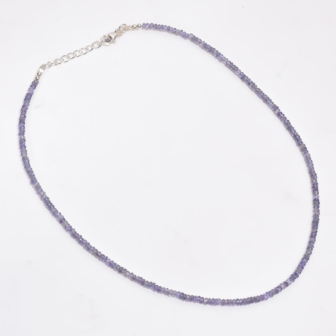Tanzanite Natural Gemstone Rondelle Shape Smooth Necklace 17-19" Beads 3X3X2 mm, 49 Ct. YN-408