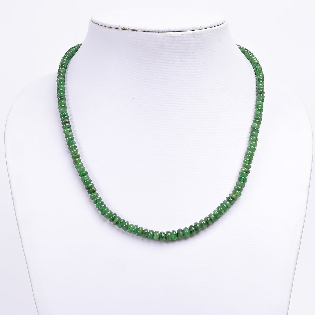 Tsavorite Natural Gemstone Rondelle Shape Smooth Necklace 17-19" Beads 4X4 5X5 mm, 112.5 Ct. YN-411