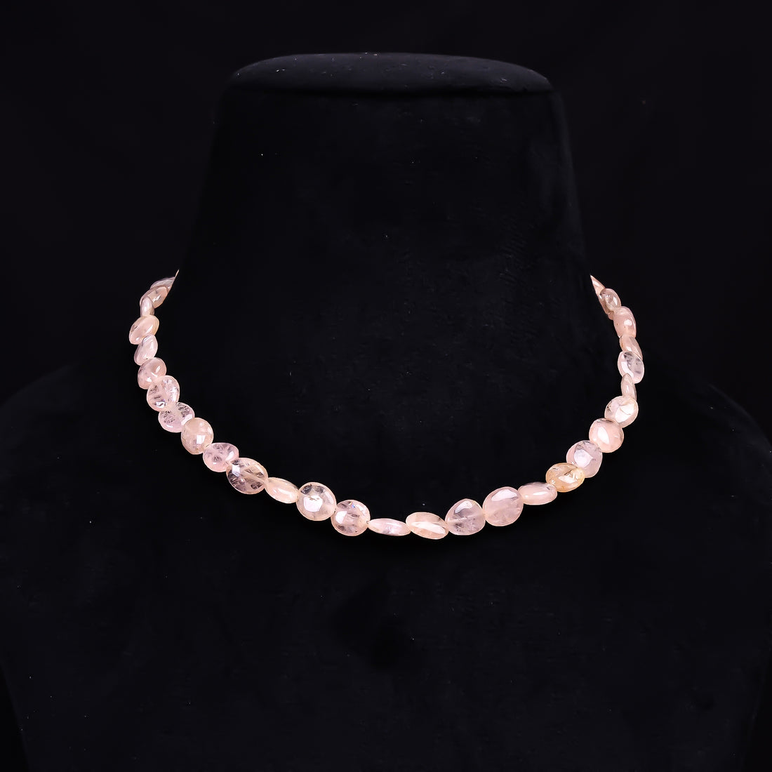 Morganite Natural Gemstone Oval Shape Smooth Necklace 17-19" Beads 10X8 13X8 mm, 122.5 Ct. YN-420