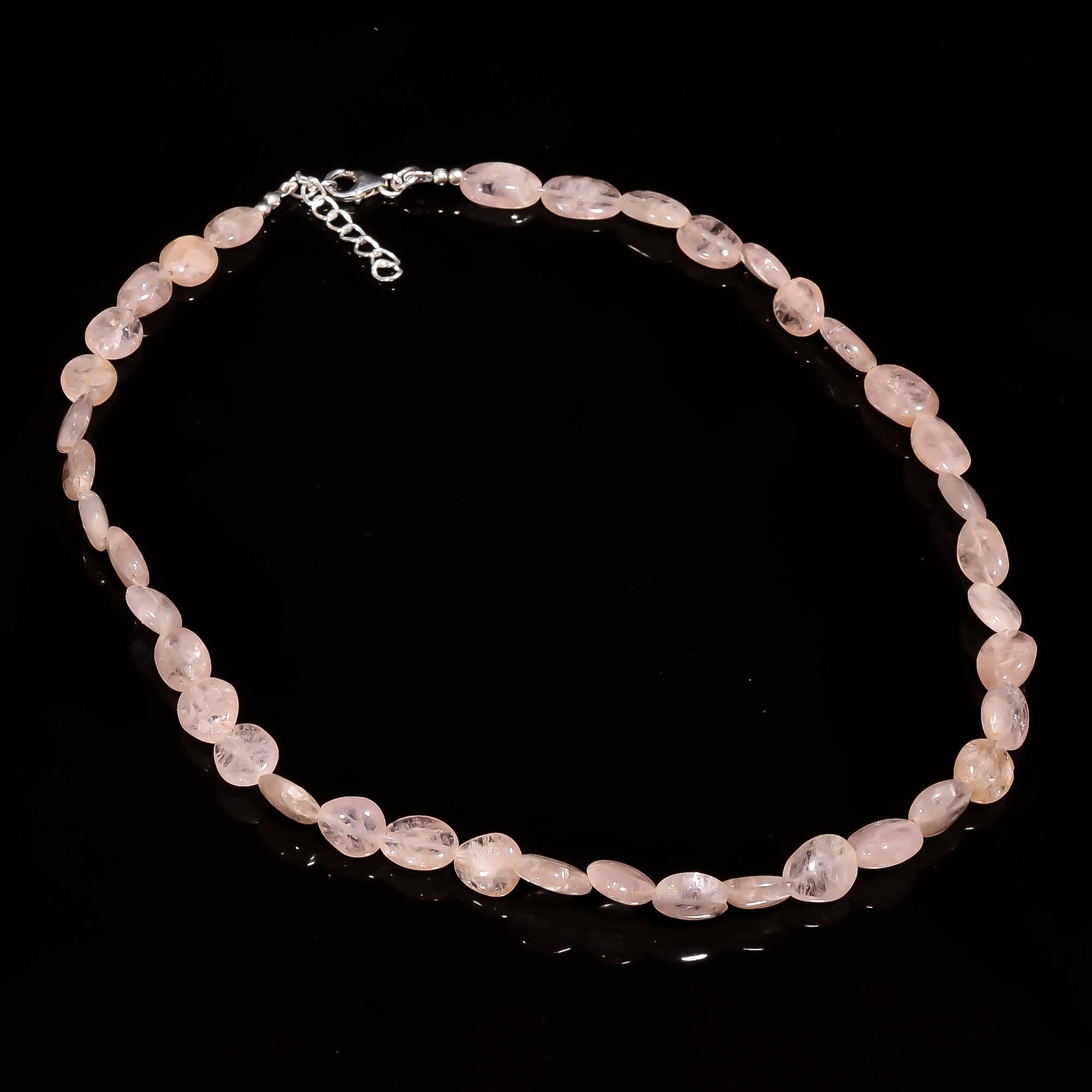Morganite Natural Gemstone Oval Shape Smooth Necklace 17-19" Beads 10X8 13X8 mm, 122.5 Ct. YN-420